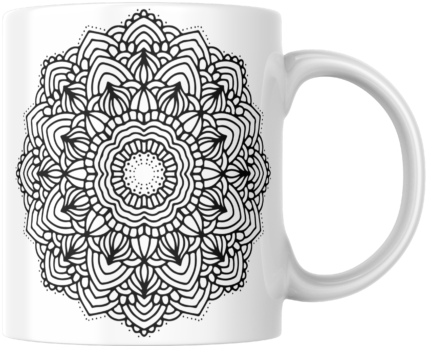 Mandala Printed Ceramic Mug | Coffee Mug | Tea Mug | Milk Mug | Designer Mug | 330 ml, Microwave & Dishwasher Safe | Mug for Kids | Mug for Friend, Birthday Gift