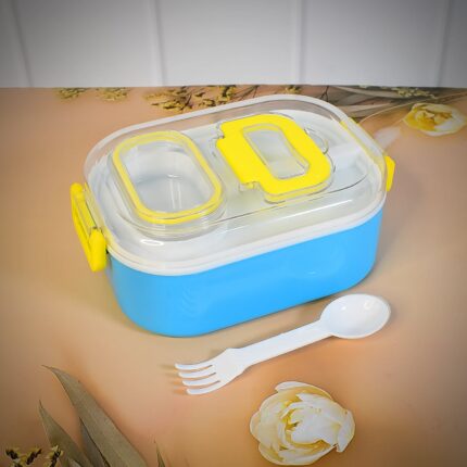 Durable Plastic Lunch box for children With in Spoon, Fork (1 Pc)